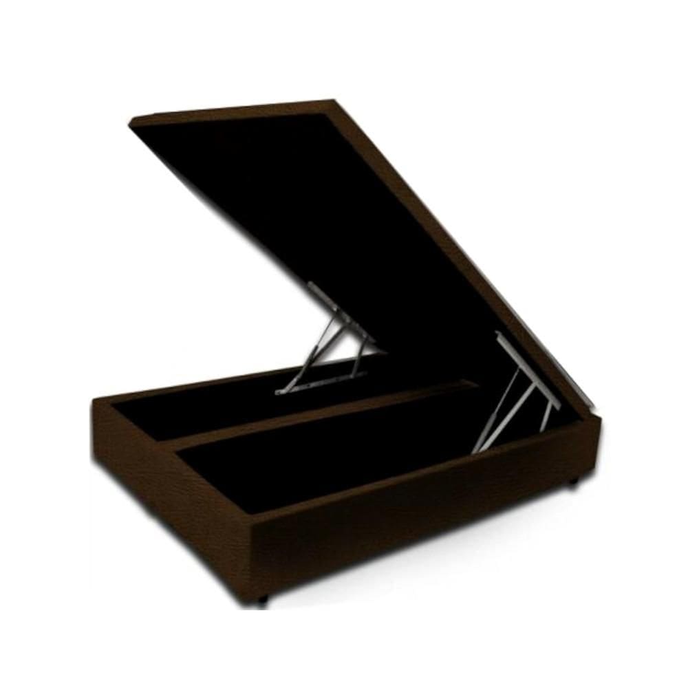 Cama Box Baú Queen Bipartido Blindada Tampo Inteiro 158x198cm