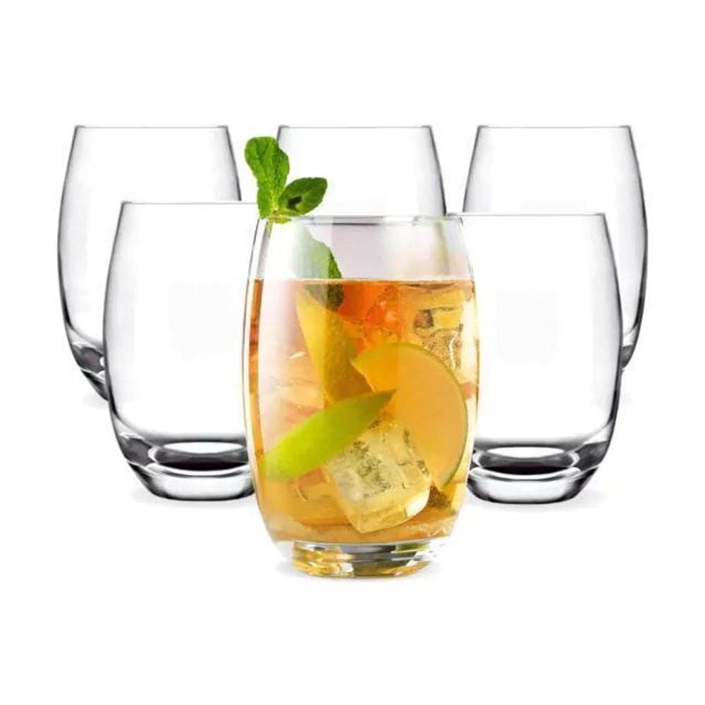 Jogo Com 6 Copos 465Ml Vidro Redondo