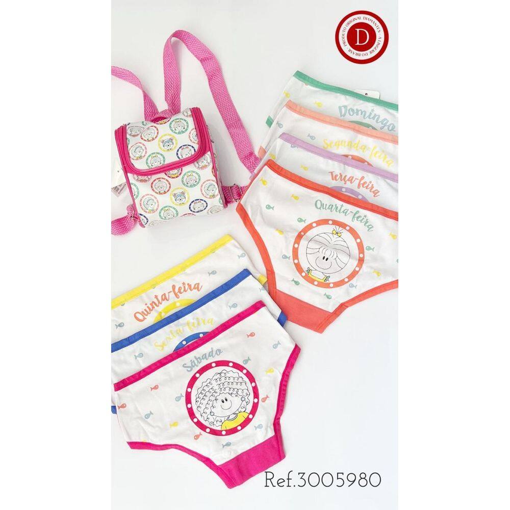 Kit 7 Calcinhas Semaninha Diamantes Lingerie