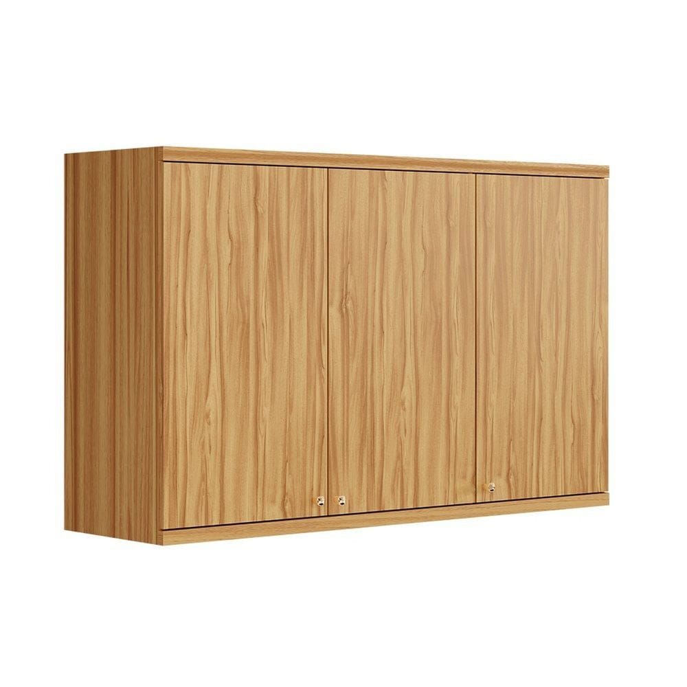 Armário Aéreo de Cozinha 120cm com 3 Portas 100% Mdf Noruega Amendoa
