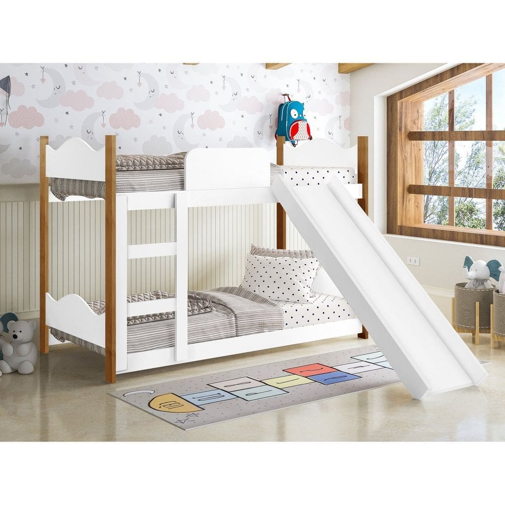 Beliche Infantil Encanto com Escorregador BRANCO/GRENAT