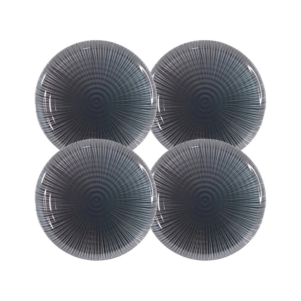 Kit 4 Pratos Mesa Linha Psicodélica Preta 27,0Cm - Ad