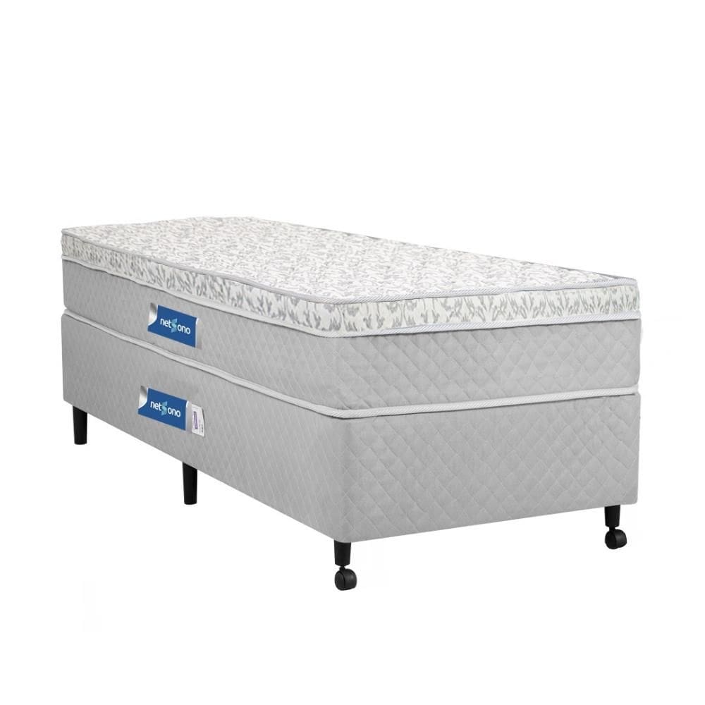 Cama Box + Colchão Netsono Solteiro Class One Face Tecnopedic 88x188x52cm