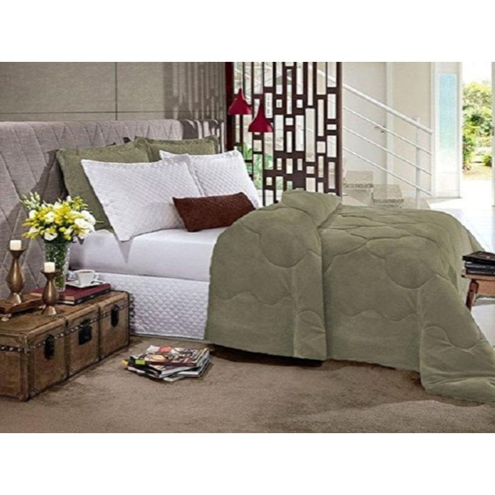 EDREDOM HEDRONS CASAL PLUSH INOVE LISO 2.20x2.40M TAUPE ED0346.762