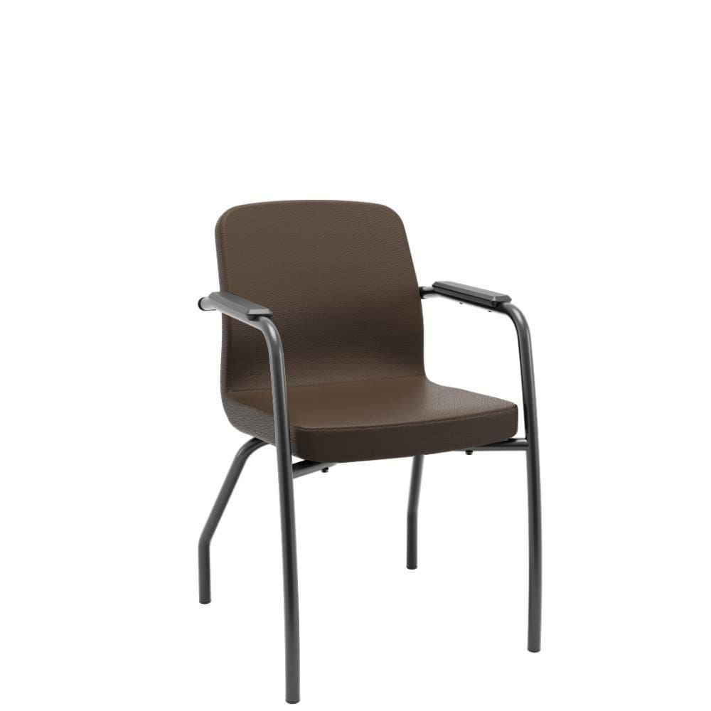 Cadeira Soer Fixa 4 Pés Marrom Encosto Fixo