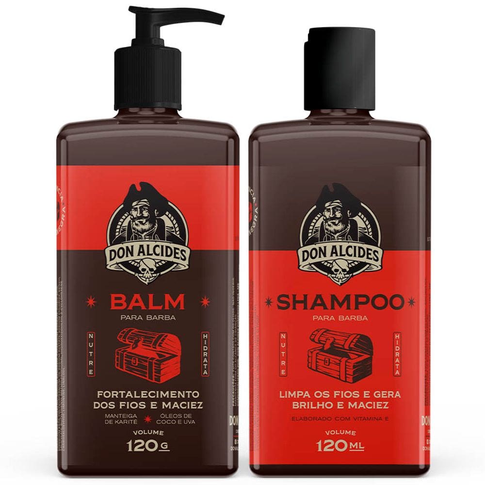 Kit Balm + Shampoo Barba Negra Amadeirado Maciez e Hidratação 120g Don Alcides