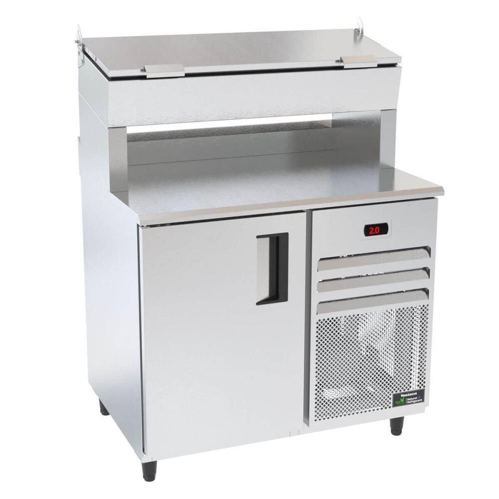 Balcão De Serviço Refrigerado Venâncio Standard Com Condimentadora Alta 100cm 220V VBSRC10(38472)