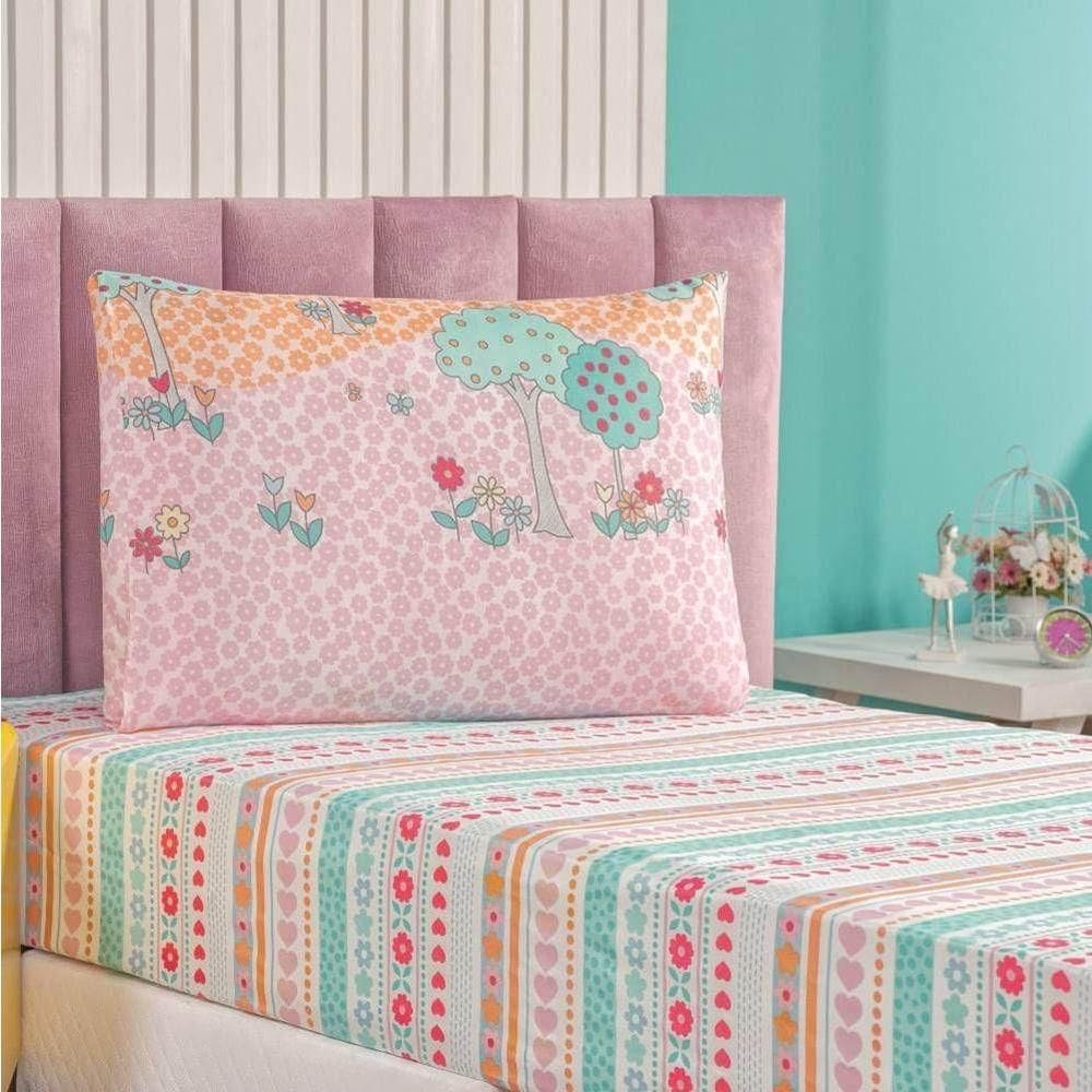 Jogo De Lençol Solteiro Bouti Kids Infantil Estampado 2 Peças Campestre