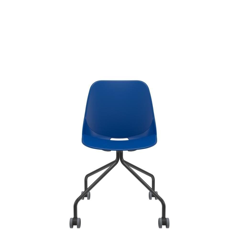 Cadeira Quick 4 Pés com Rodízio Azul - Prática e Funcional