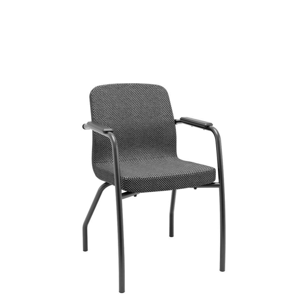 Cadeira Soer Fixa 4 Pés Cinza/preto