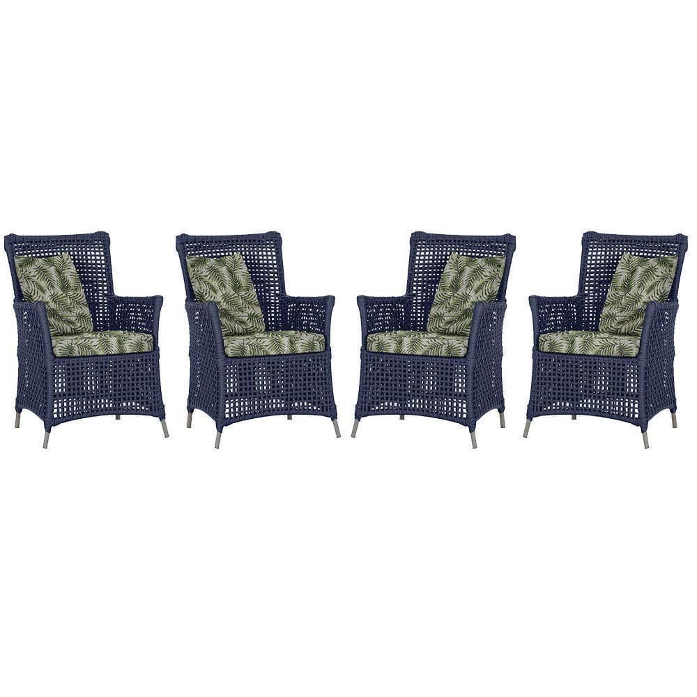 4 Poltronas Igapó Alumínio Pintura Fendi Corda Náutica E5 Azul