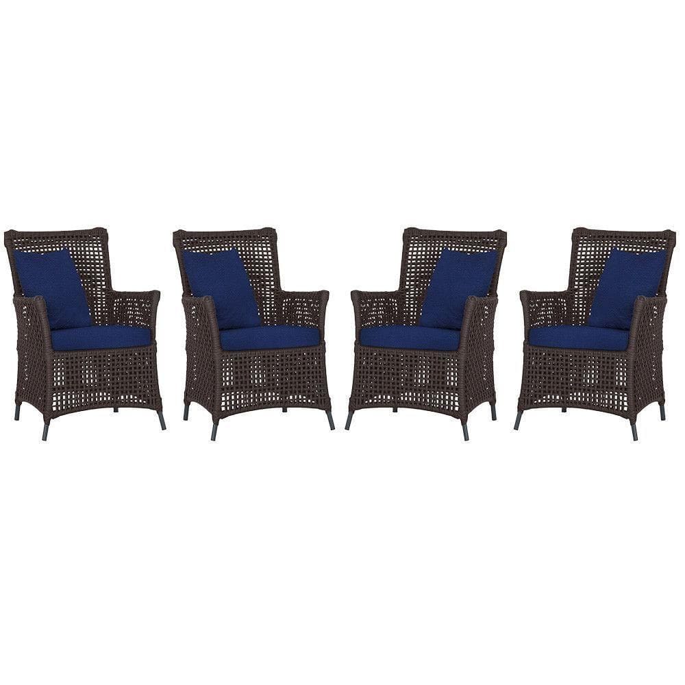 4 Poltronas Igapó Alumínio Pintura Preta Corda Náutica E10 Marrom