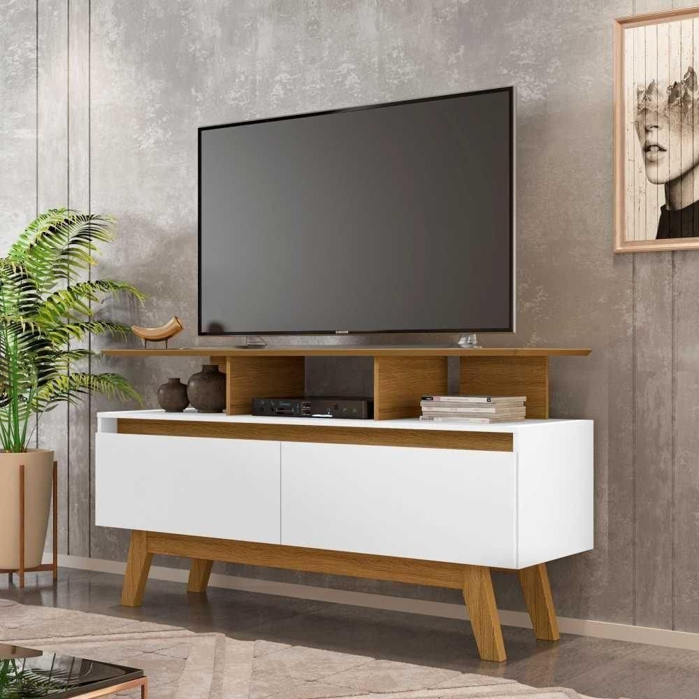 Rack para TV Field Cinamomo Branco - Design Moderno