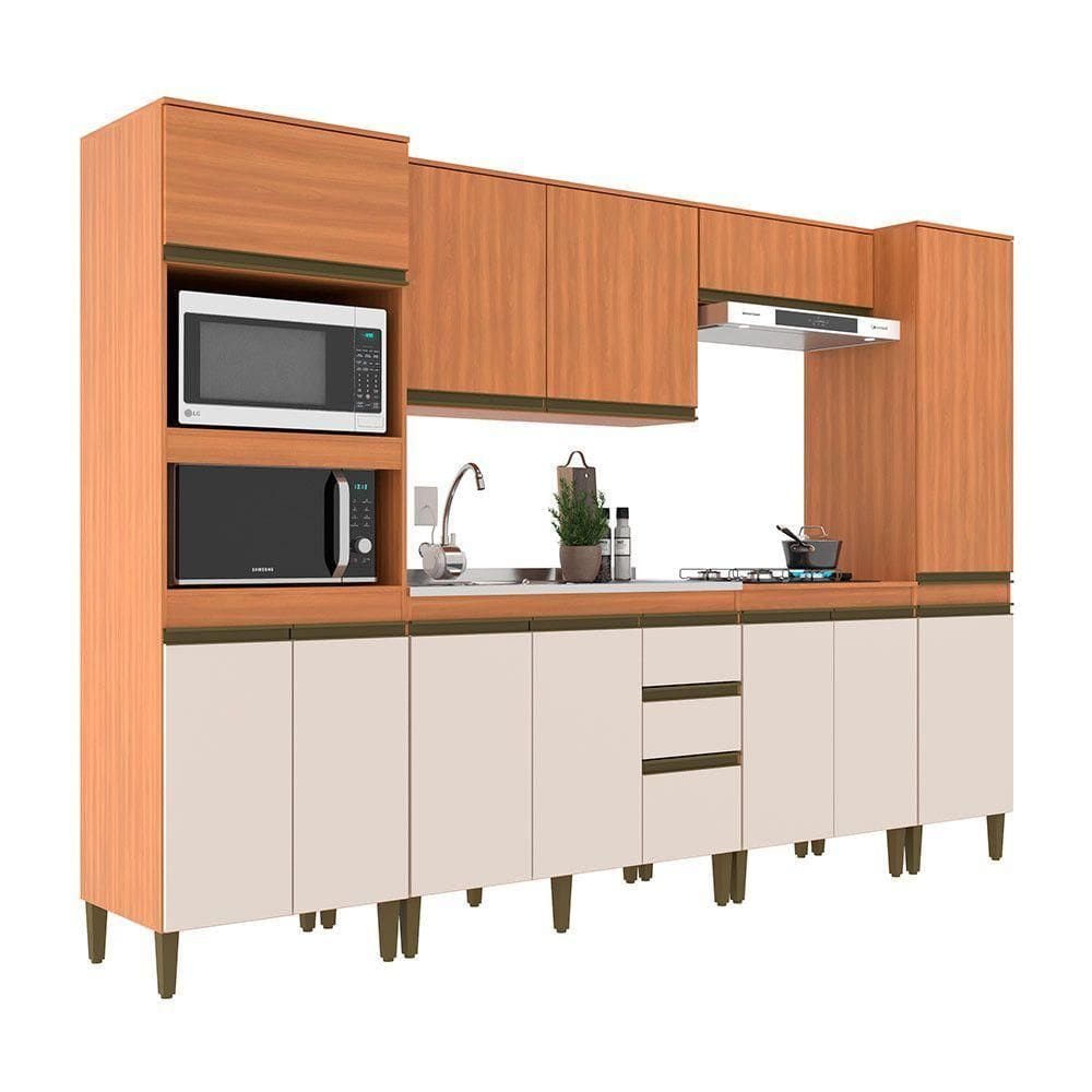 Cozinha Cecilia 6 Peças J Carvalho Freijo Com Off White