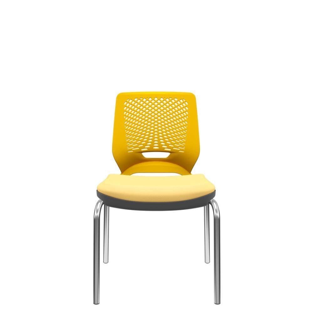 Cadeira Beezi Fixa 4 Pés Amarelo - Conforto e Design