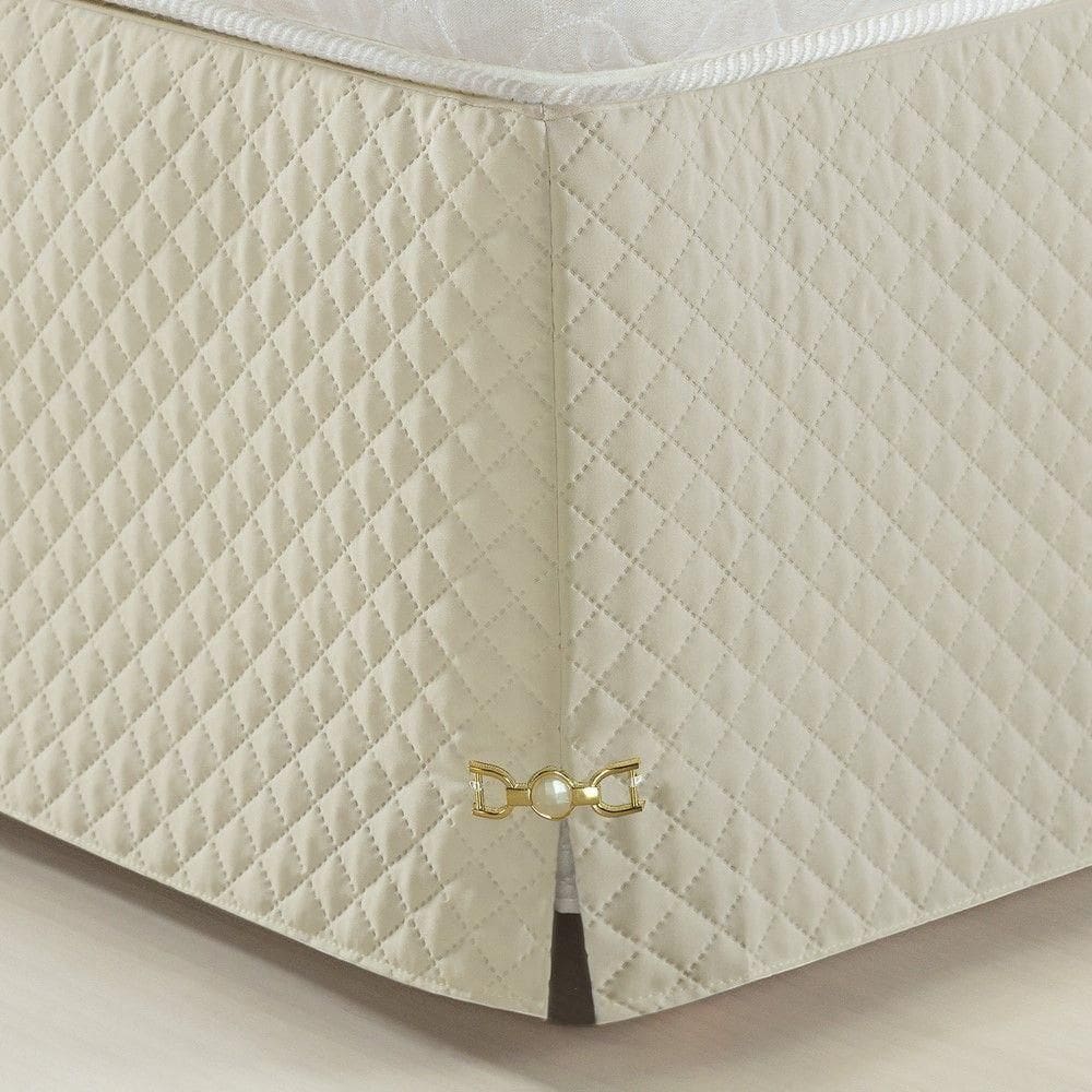 Saia Para Cama Box Casal Padrão Veneza Palha