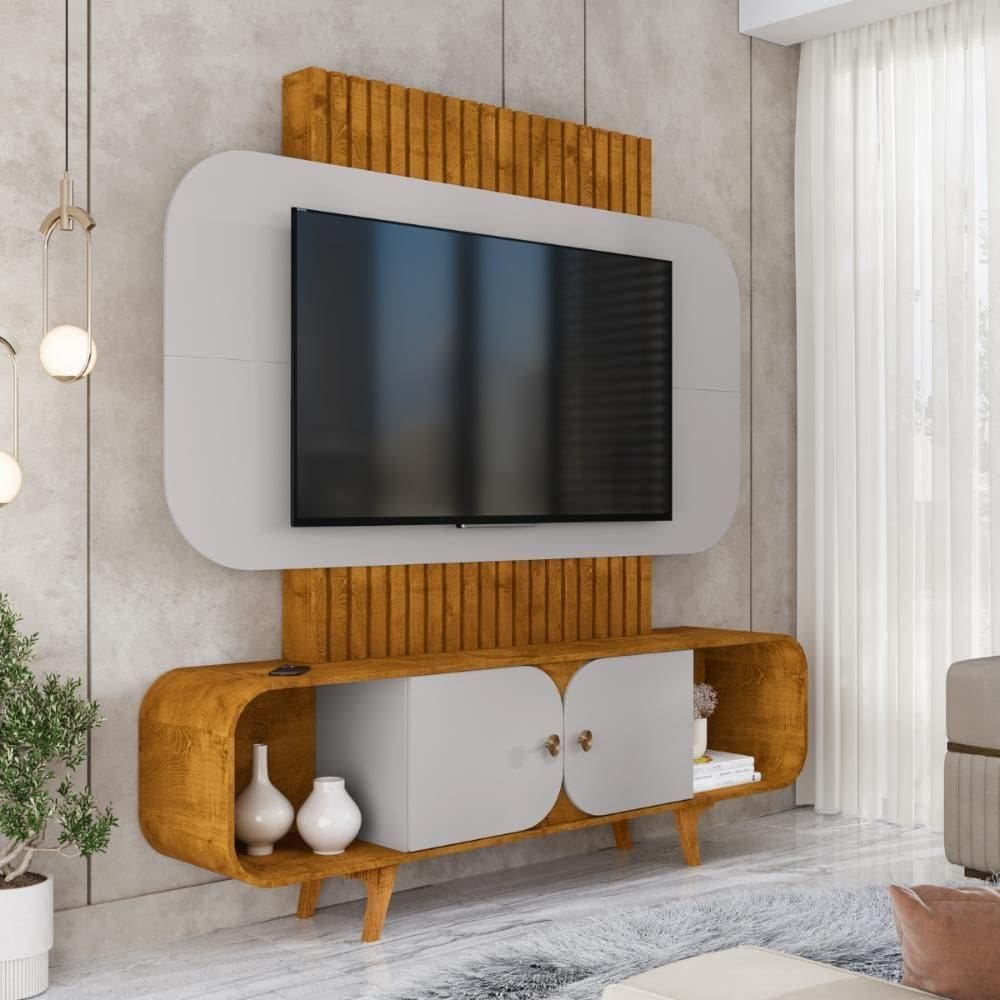 Painel Tv 75 Polegadas Embaré Naturalle Off White