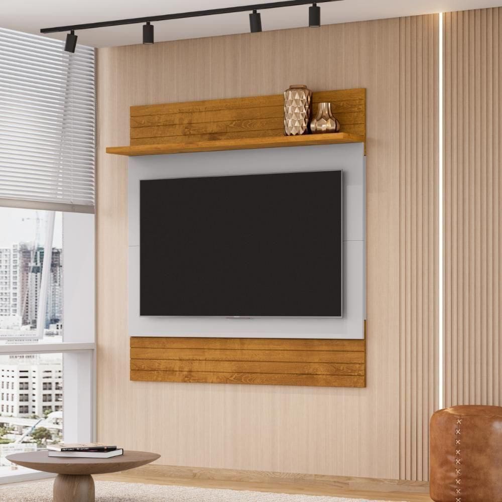 Conjunto Painel E Rack Rosalia Naturalle Off White