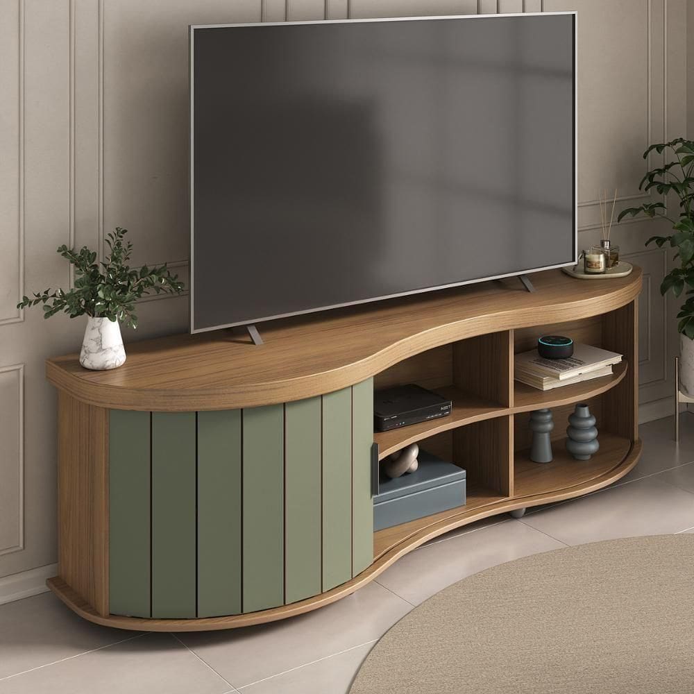 Rack Sirius Carvalho/Menta - Praticidade e Elegância