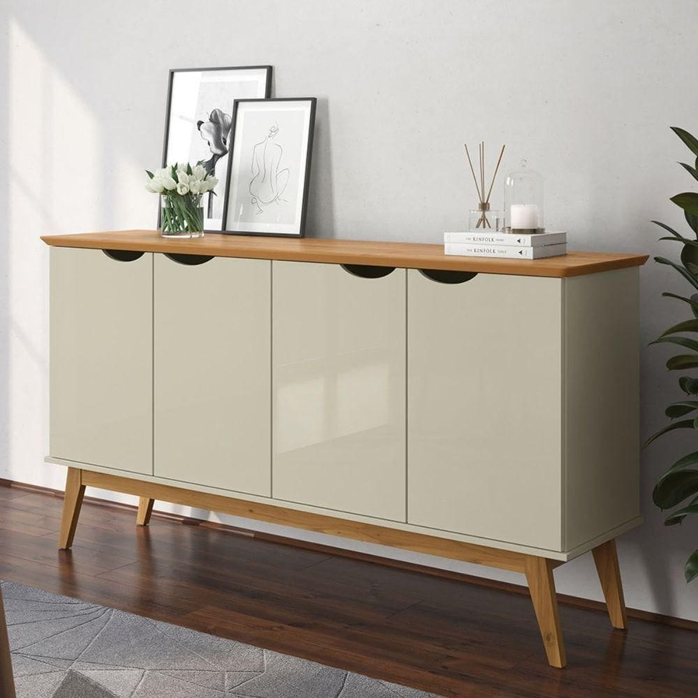 Buffet Com 4 Portas Capela Off White Cinamomo