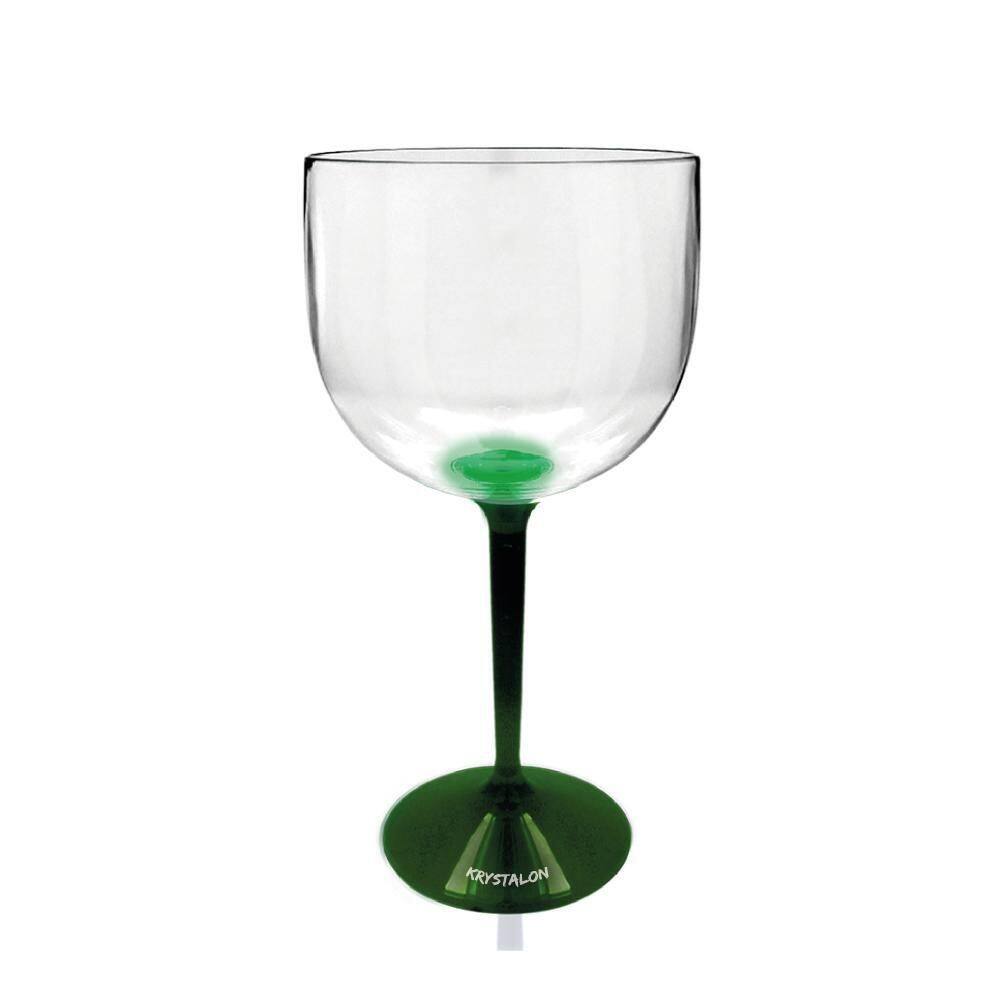 Kit 4 Taças Gin Bicolor Verde Acrílico Poliestireno