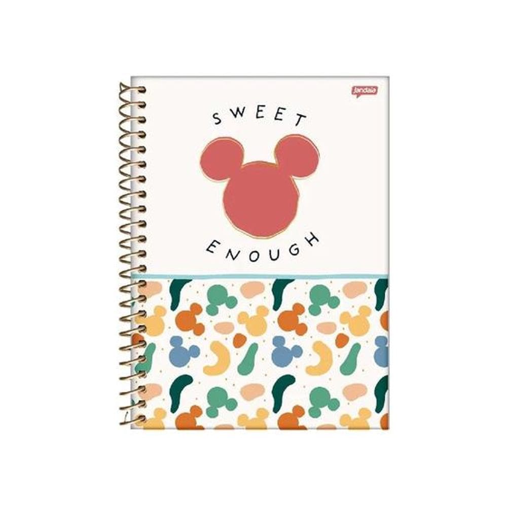 Caderno Espiral Capa Dura Colegial 10 Matérias Mickey  160 Folhas Jandaia 5049