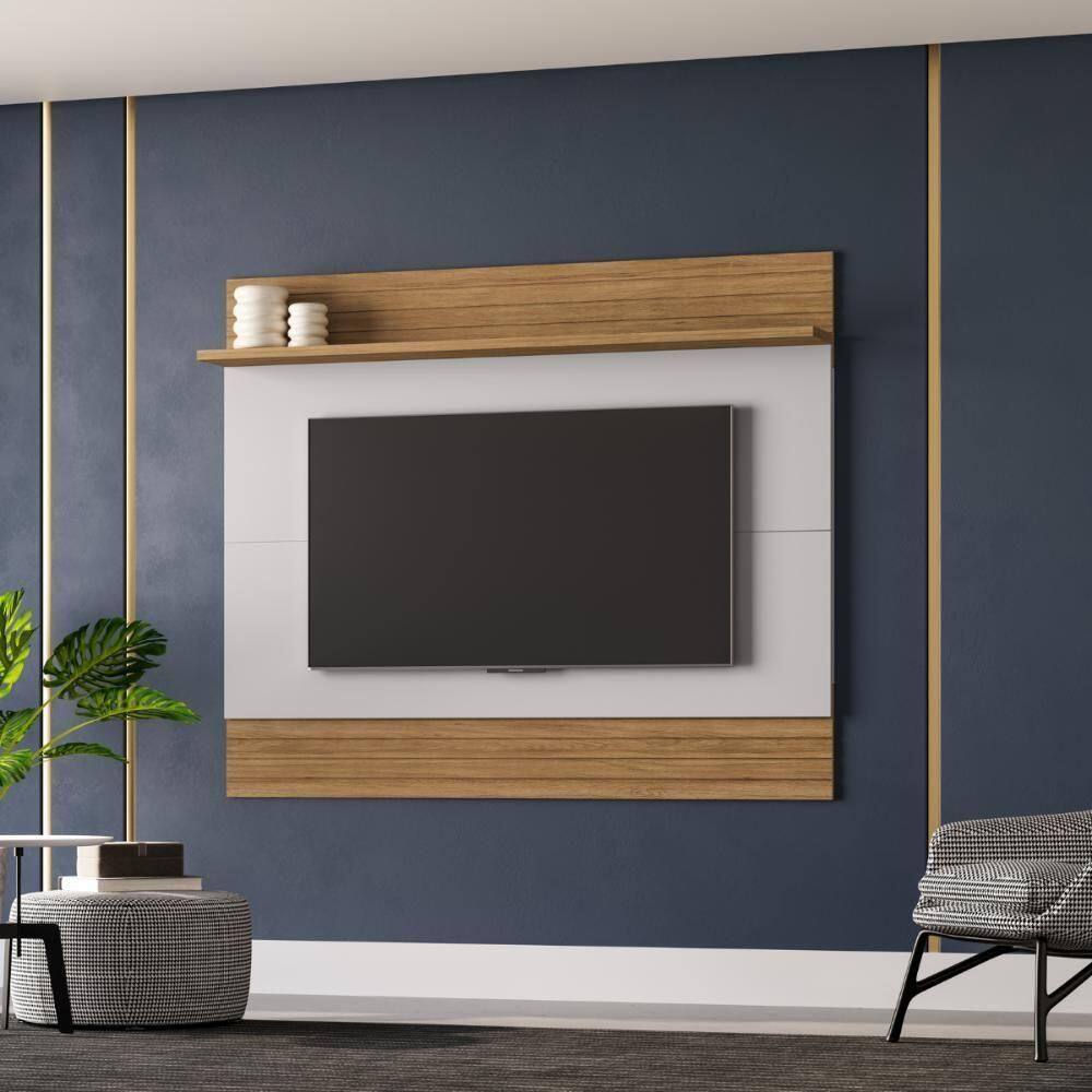 Conjunto Painel E Rack Paris Cinamomo Off White