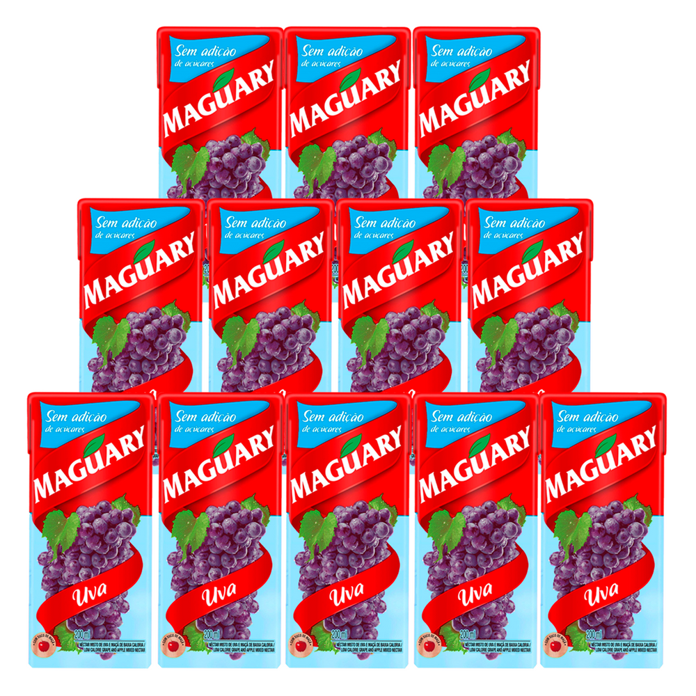 Suco Maguary Light Uva Sem Açúcar 200ml 12 Unidades