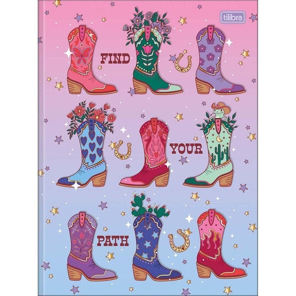 Caderno Brochura Capa Dura Universitário West Girl 80 Folhas Tilibra Lilás