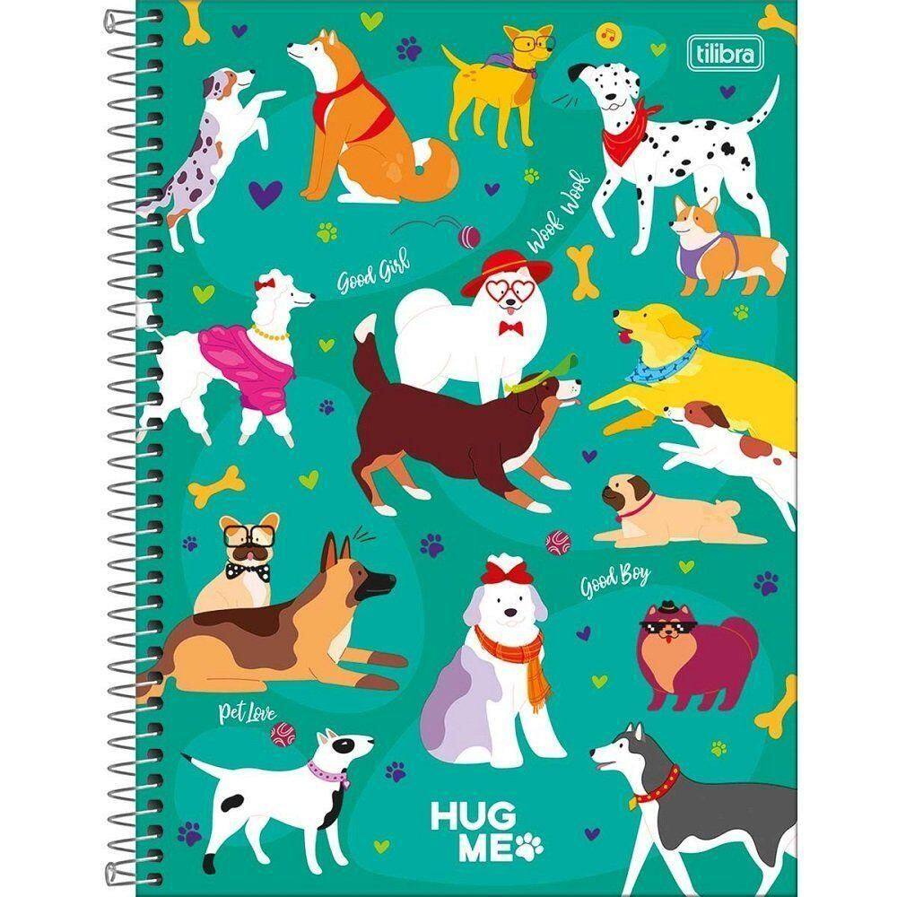Caderno Espiral Capa Dura Universitário 10 Matérias Hug Me 160 Folhas Tilibra Verde