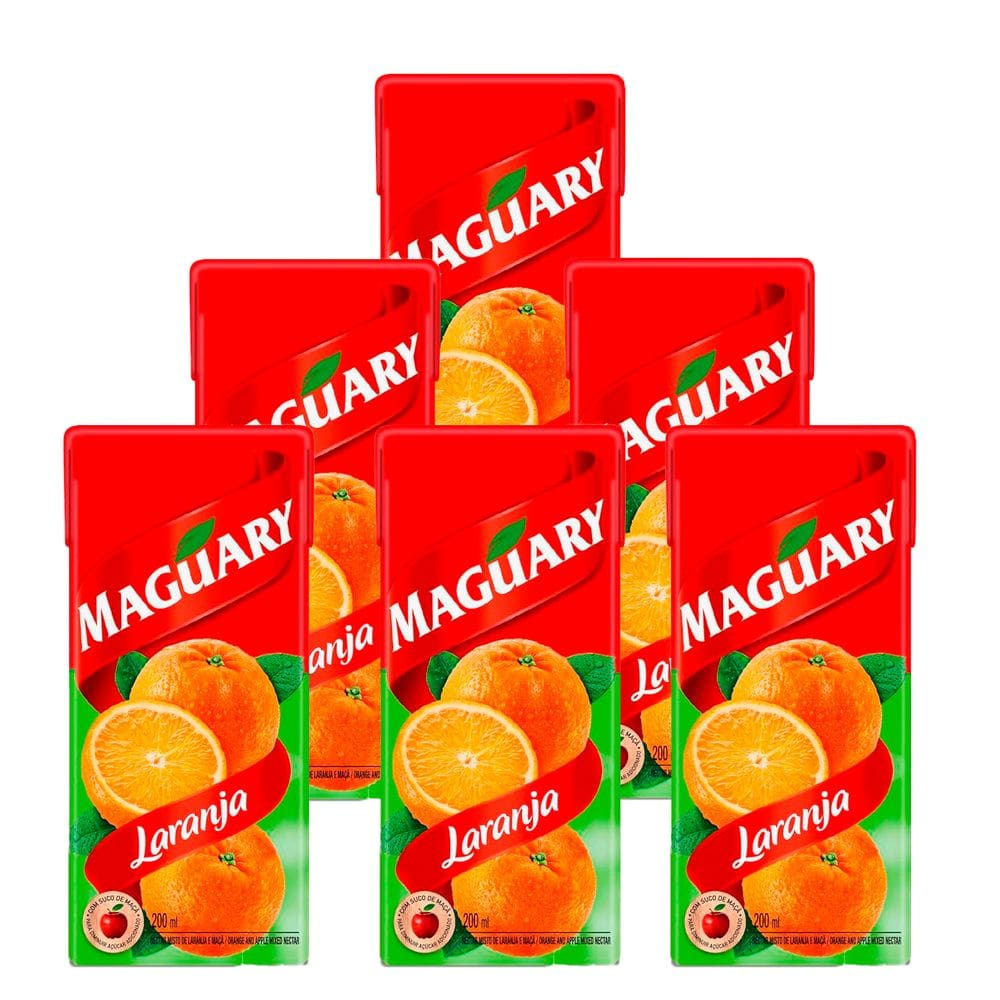 Suco Maguary Néctar de Laranja 200ml 6 Unidades