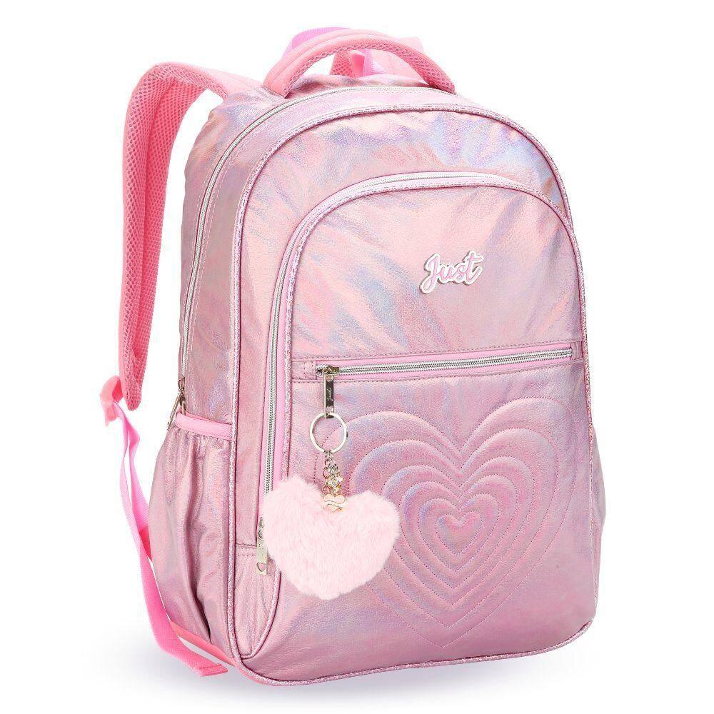 Mochila De Costas Love Just Coração Com Pompom | Extra