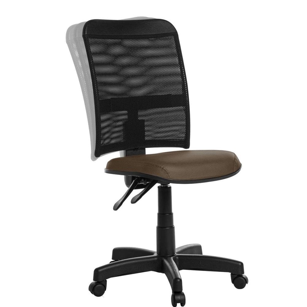Cadeira De Escritório Ergonômica Em Tela Rv Marrom
