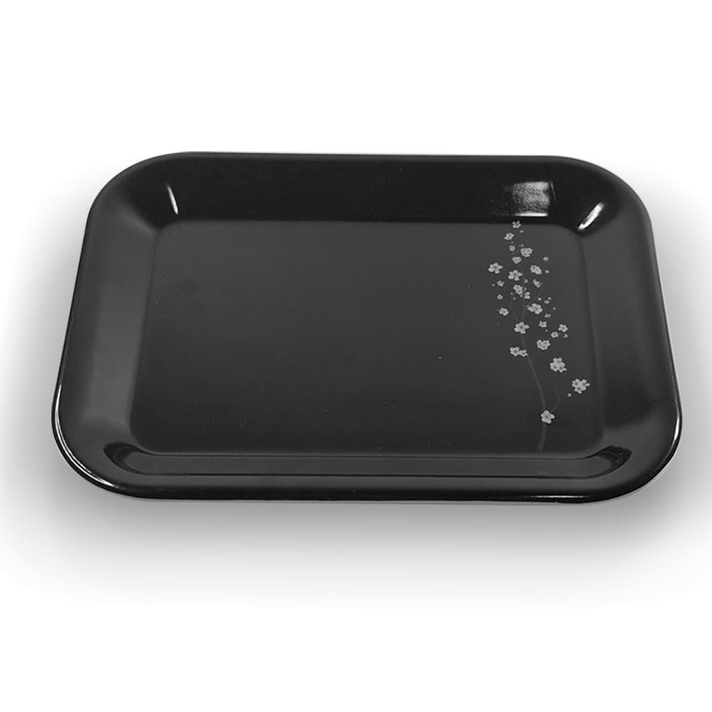 Travessa Retangular Linha Sakura Preta 25,5Cm - Ad.