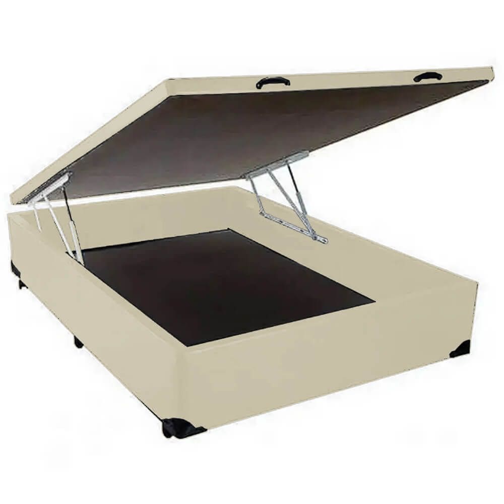 Base Box Baú Casal 36x138x188 Cor Bege