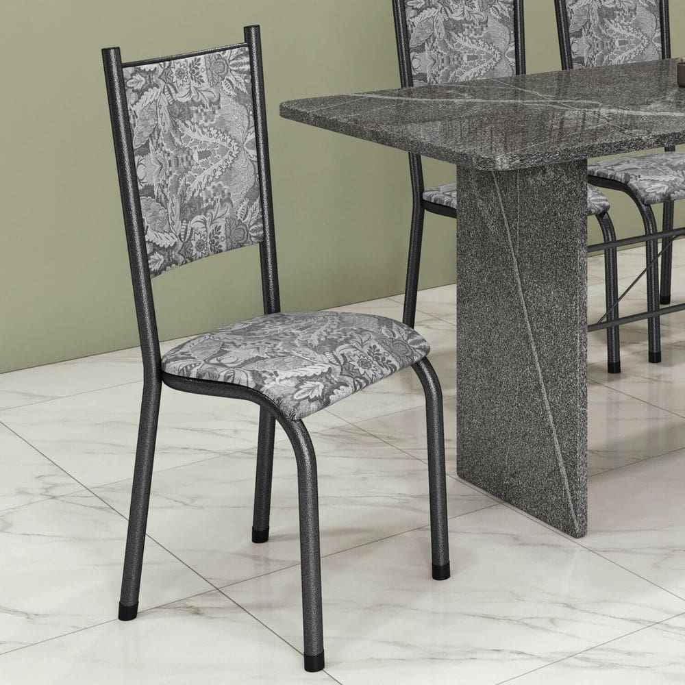 Kit com 06 Cadeiras Bianca 100cm X 48cm X 39cm Prata