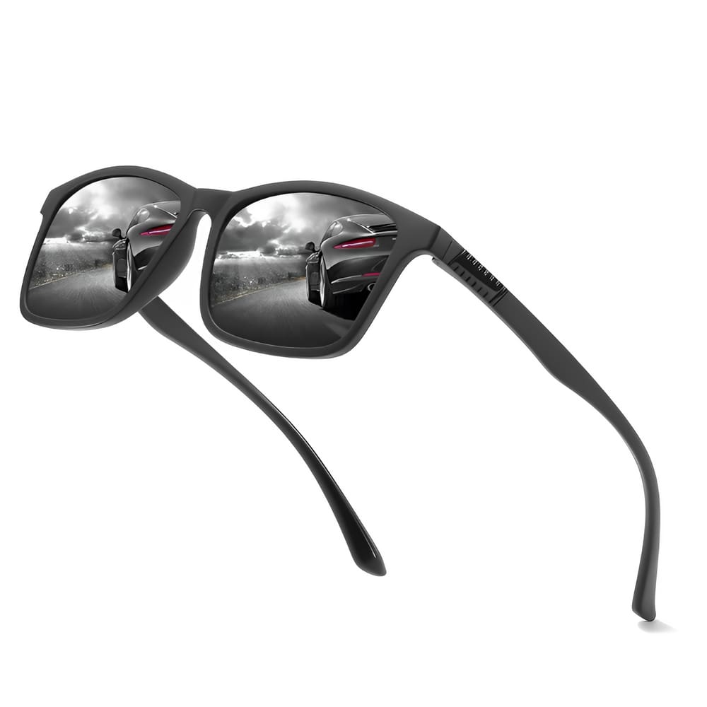 Óculos Masculino De Sol Polarizado Preto Clássico Com Proteção 400UV