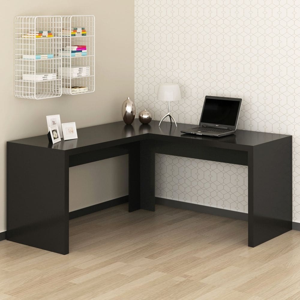 Mesa para Escritório Angular em L 157,3x157,3cm ME4116 Preto