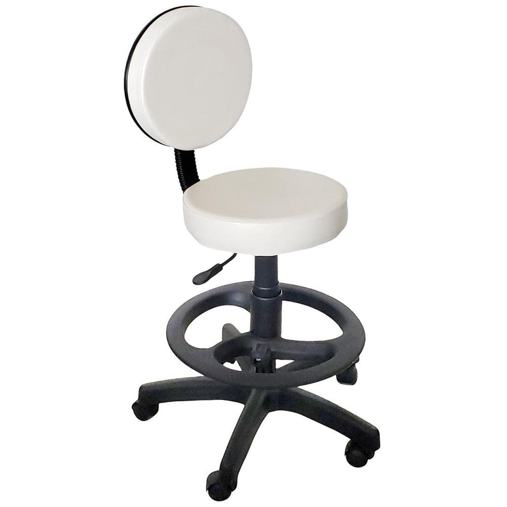 Cadeira Mocho Giratório Com Pistão Branco For-Ty