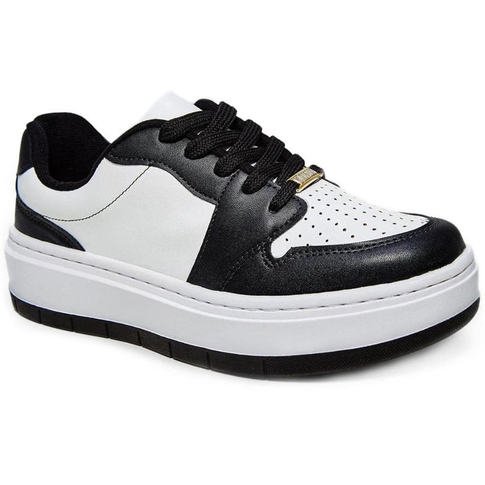 Tênis Vizzano Casual Feminino - Branco e Preto