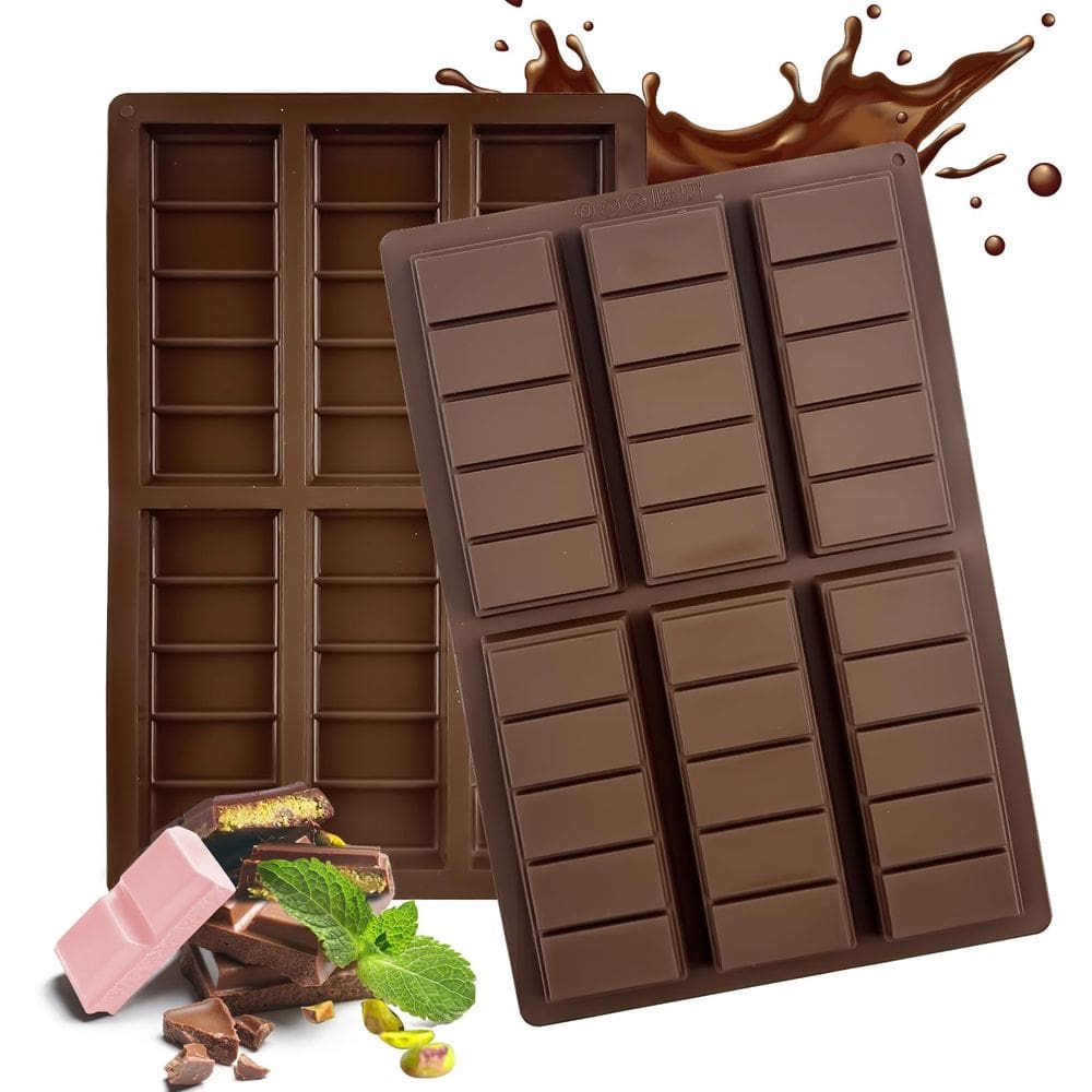 Molde de barra de chocolate Morofme Dubai, antiaderente de silicone, 2 unidades