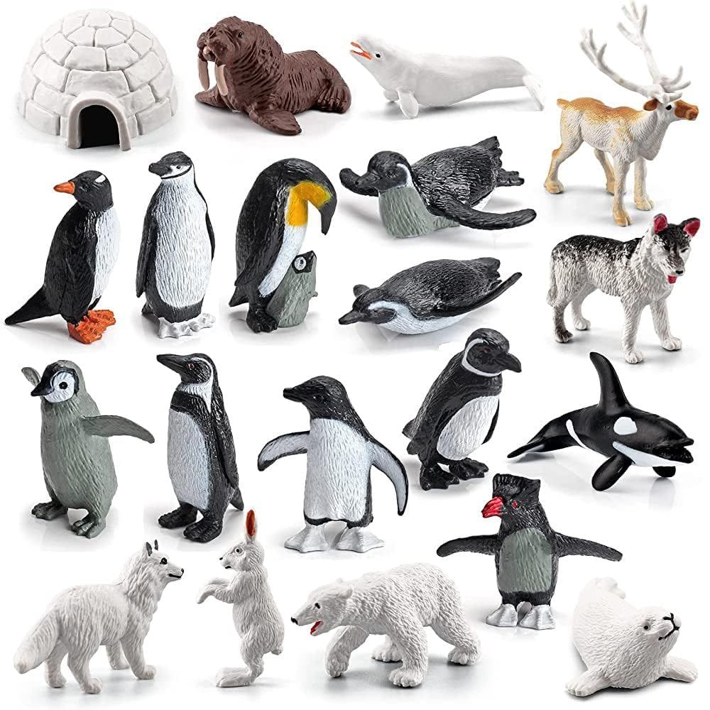 Conjunto de estatuetas WONWONTOYS Arctic Animals Penguins 20 unidades