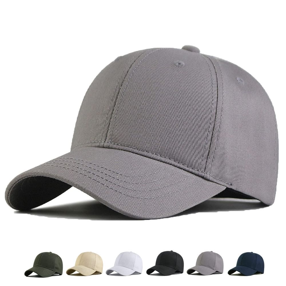 Boné de beisebol MUNULA Oversize para cabeça grande 60-68 cm (cinza)