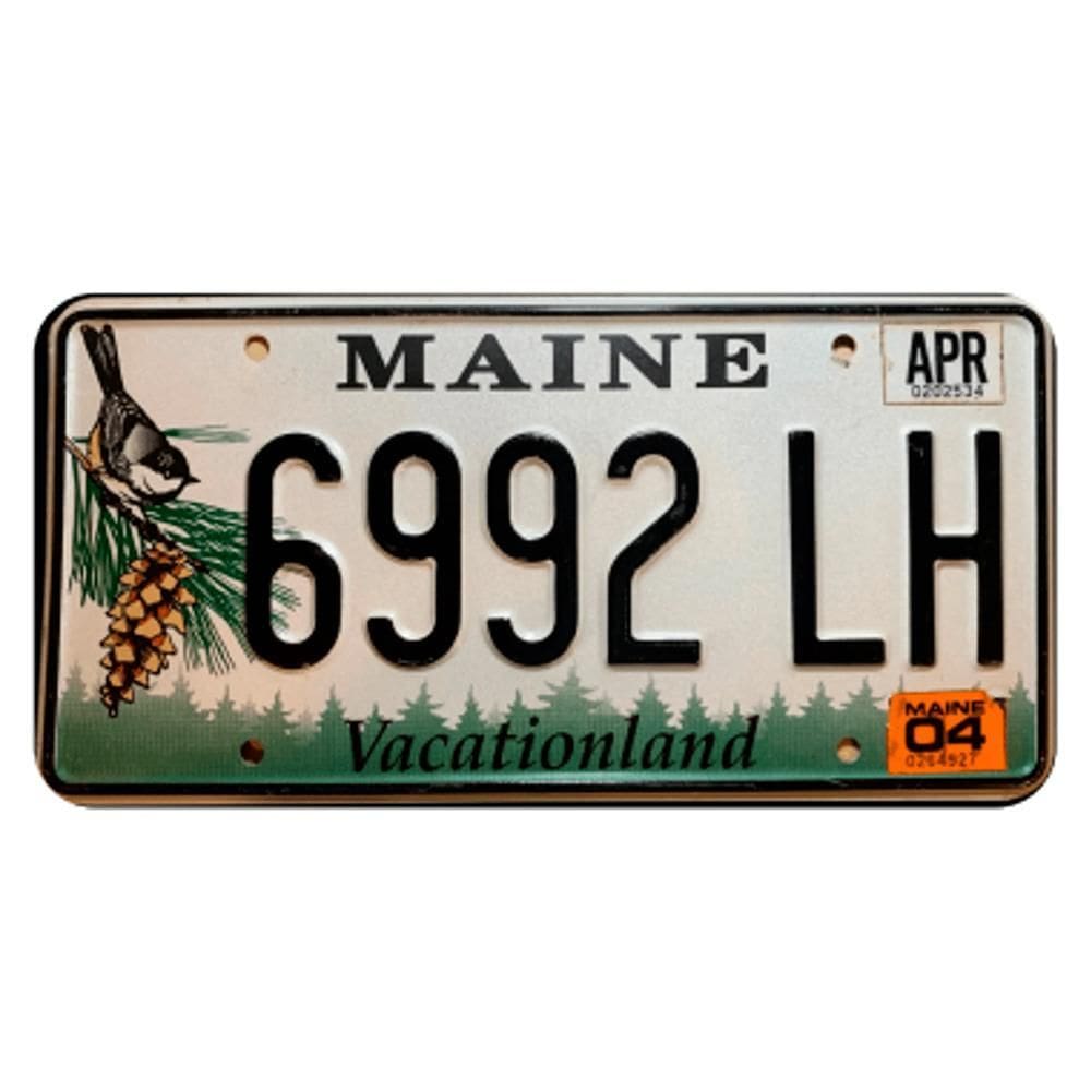 Placa De Carro Decor Em Madeira State Route - Maine