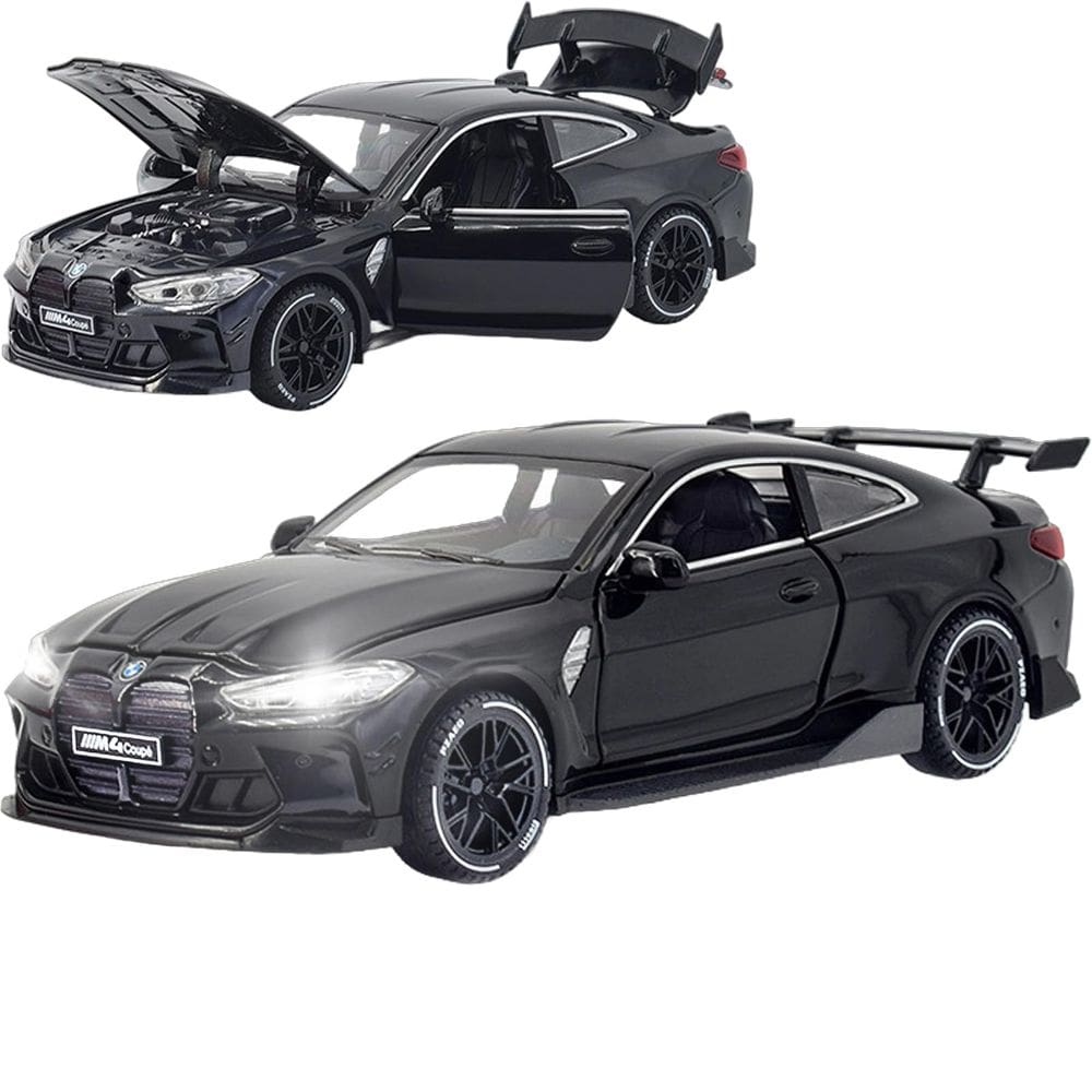 Carro de brinquedo ERBADIHAGO compatível com BMW M4 1/32 de metal com luz