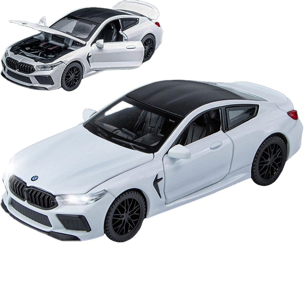 Carro de brinquedo ERBADIHAGO BMW M8 1/32 Metal com luz e som 3+ Y