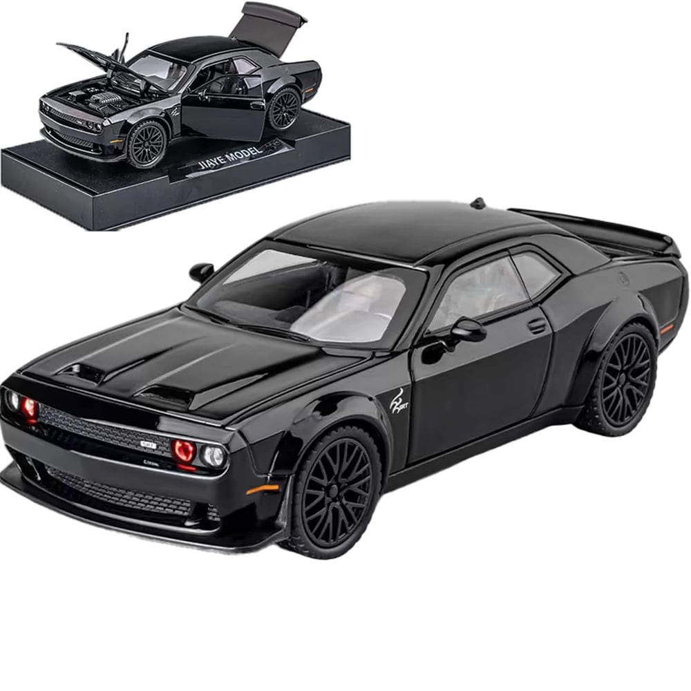 Carro de brinquedo ERBADIHAGO Dodge Challenger Hellcat escala 1/32 com luz