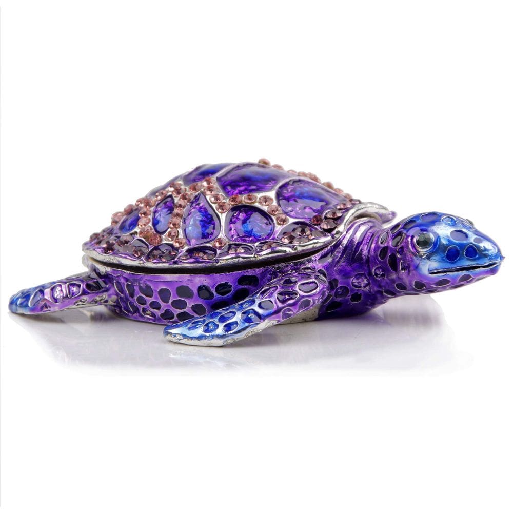 Caixa de joias SEVENBEES Purple Sea Turtle, estatueta de tartaruga marinha, caixa de bugigangas