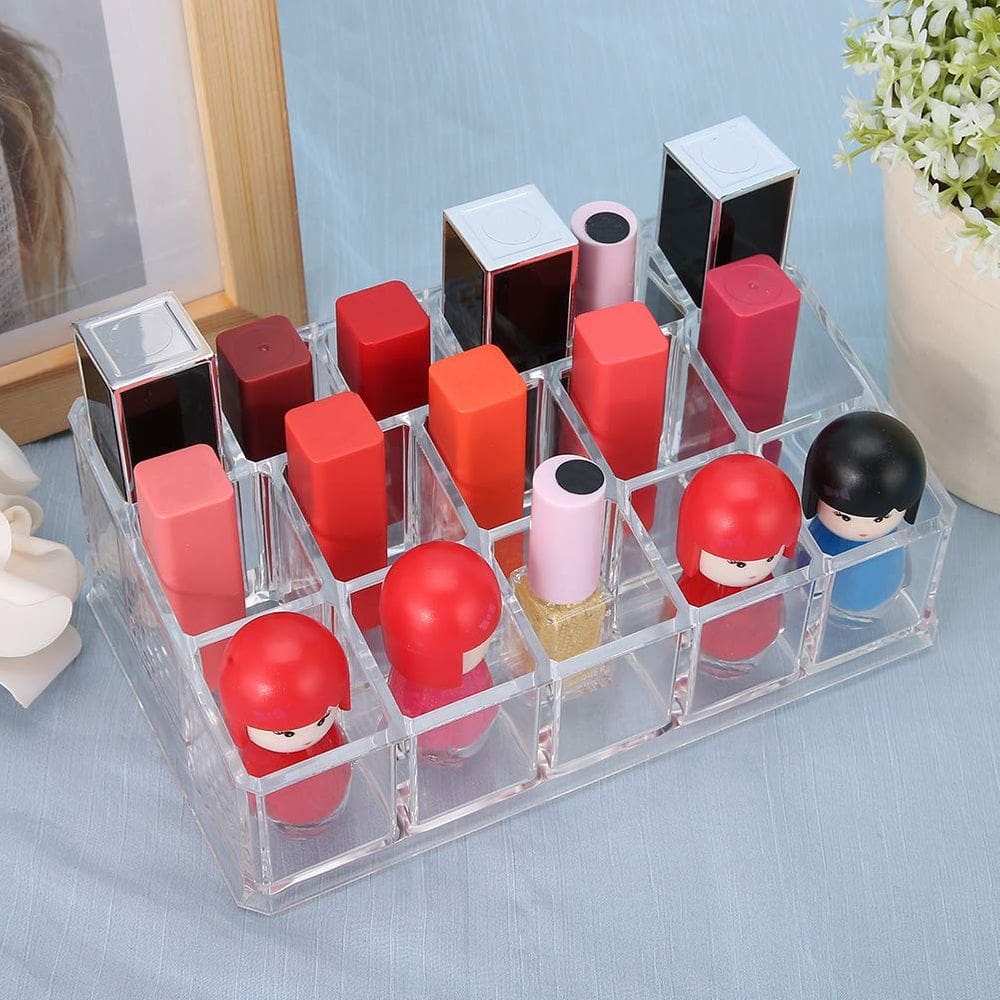 Organizador de maquiagem cosmética FASJ 16 Grid Acrylic Nail Polish