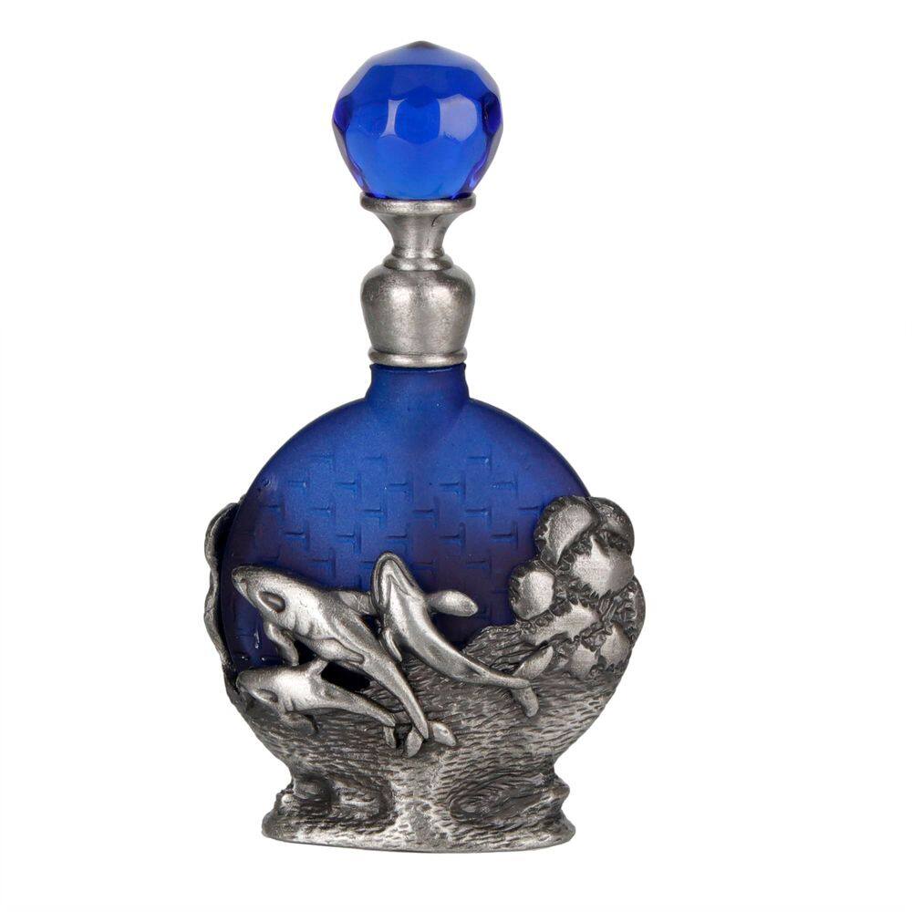 Frasco de perfume SEVENBEES de vidro recarregável de 8 mL com golfinho prateado
